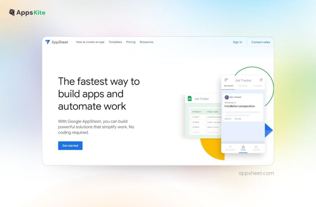 Google Appsheet: Free no-code app builder