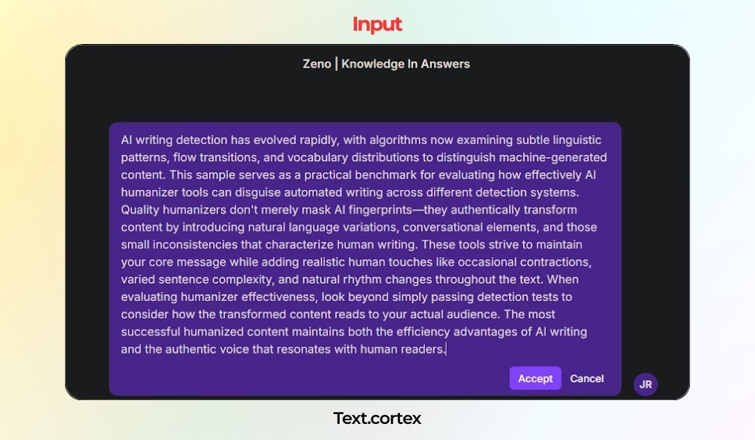 textcortex humanizer AI Tool Input