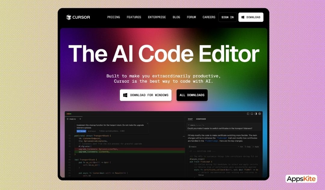 Cursor AI Website Interface
