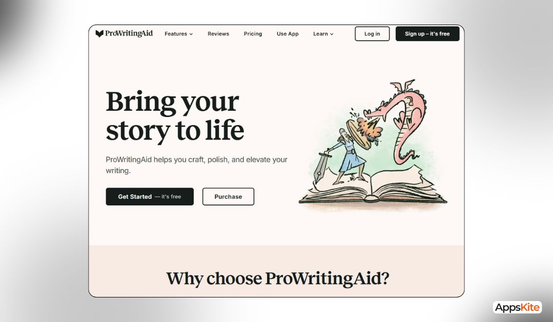 ProWritingAid Landing page