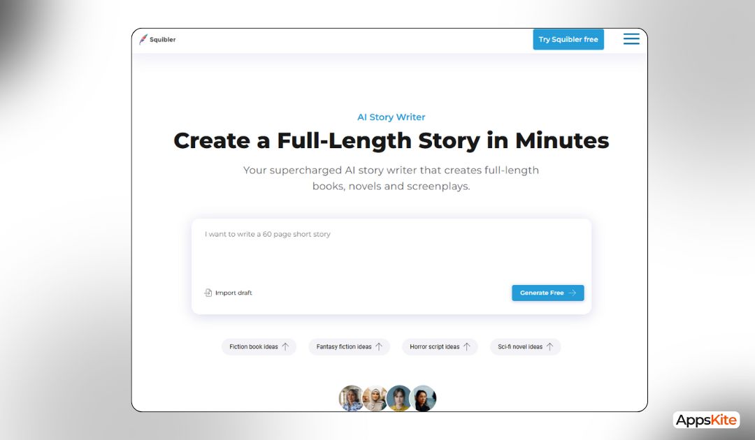 Squibler Landing page